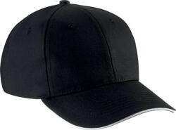 K-UP KP153 szendvics ellenzős 6 paneles baseball sapka K-UP, Black/White-U (kp153bl-wh-u)