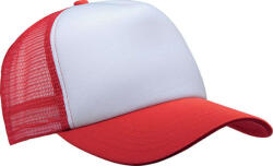 K-UP KP111 hálós baseball sapka 5 paneles K-UP, White/Red-U (kp111wh-re-u)