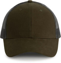 K-UP KP158 hálós baseball sapka hat paneles, poliészter K-UP, Dark Khaki/Dark Grey-U (kp158dkh-dg-u)