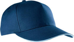 K-UP KP130 tépőzáras öt paneles pamut baseball sapka K-UP, Navy/Sky Blue-U (kp130nv-sb-u)
