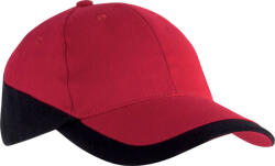 K-UP KP045 kétszínű baseball sapka, 6 paneles K-UP, Red/Black-U (kp045re-bl-u)