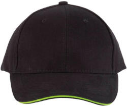 K-UP KP011 hat paneles Baseball sapka K-UP, Black/Lime-U (kp011bl-li-u)
