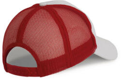 K-UP KP158 hálós baseball sapka hat paneles, poliészter K-UP, White/Red-U (kp158wh-re-u)