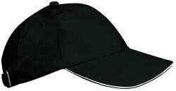 K-UP KP042 gyerek baseball sapka hat paneles fém csatos K-UP, Black/White-U (kp042bl-u)