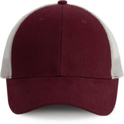 K-UP KP158 hálós baseball sapka hat paneles, poliészter K-UP, Burgundy/Light Grey-U (kp158bu-lgr-u)