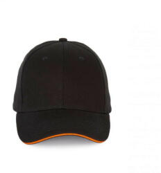 K-UP KP185 hat paneles baseball sapka szendvics ellenzővel K-UP, Black/Orange-U (kp185bl-or-u)