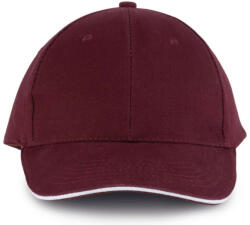 K-UP KP011 hat paneles Baseball sapka K-UP, Burgundy/White-U (kp011bu-wh-u)