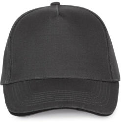 K-UP KP124 SANDWICH baseball sapka 5 paneles, pamut twill anyagból K-UP, Dark Grey/Black-U (kp124dg-bl-u)