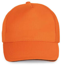 K-UP KP130 tépőzáras öt paneles pamut baseball sapka K-UP, Orange/Dark Grey-U (kp130or-dg-u)