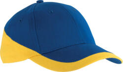 K-UP KP045 kétszínű baseball sapka, 6 paneles K-UP, Royal Blue/Yellow-U (kp045ro-ye-u)