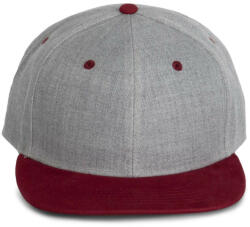 K-UP KP166 hip-hop stílusú snapback 6 paneles baseball sapka K-UP, Light Grey Heather/Dark Chili Red-U (kp166lgrh-chr-u)