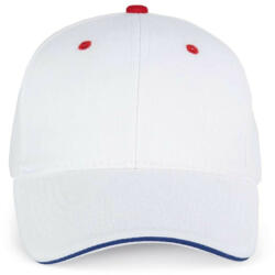 K-UP KP011 hat paneles Baseball sapka K-UP, White/Royal Blue/Red-U (kp011wh-ro-re-u)