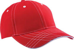 K-UP KP109 pamut 6 paneles baseball sapka K-UP, Red/White-U (kp109re-wh-u)