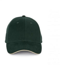 K-UP KP185 hat paneles baseball sapka szendvics ellenzővel K-UP, Forest Green/Beige-U (kp185fo-be-u)