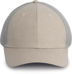K-UP KP142 ívelt ellenzős 6 paneles hálós baseball sapka K-UP, Sand Heather/Light Grey-U (kp142sah-lgr-u)