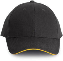 K-UP KP011 hat paneles Baseball sapka K-UP, Dark Grey/Yellow-U (kp011dg-ye-u)