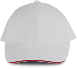 K-UP KP011 hat paneles Baseball sapka K-UP, White/Red-U (kp011wh-re-u)