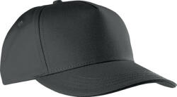 K-UP KP130 tépőzáras öt paneles pamut baseball sapka K-UP, Dark Grey/Black-U (kp130dg-bl-u)
