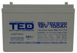 TED Electric Acumulator TED Electric TED004147, 12V 100Ah, GEL Deep Cycle Solar, 330x173x212mm, M8 (A0115591)