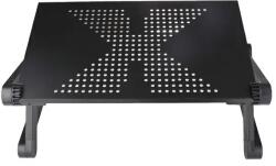 Összecsukható laptop asztal, állvány fekete multifunkciós