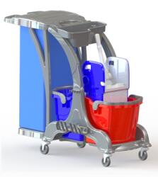 Horecano UP-Количка за почивстване с 2 кофи, преса и чувал за смет 118x50xh95cm (HCK716) (0133293)