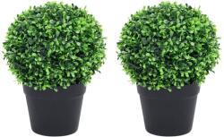 vidaXL Plante artificiale cimișir cu ghiveci, 2 buc. verde 32 cm minge (336519)