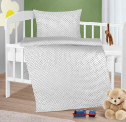  Gyermek ágynemű pamut Agata - 90x135, 45x60 cm - Téglalap alakú szürke, fehér