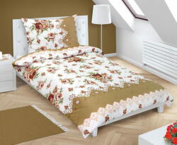  Pamut ágynemű szállodai zsebbel - 140x200, 70x90 cm - Rózsaszín bézs
