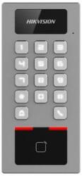 Hikvision Cititor de proximitate RFID cu tastatura Hikvision DS-K1T502DBWX-C, 2 MP, PIN/card, interior/exterior, slot card, microfon (DS-K1T502DBWX)