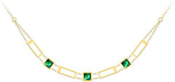 Preciosa Luxus aranyozott nyaklánc zöld Preciosa kristállyal Straight 7390Y66 - vivantis