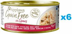 Applaws Cat Adult Grain Free in Gravy Chicken with Duck Mancare umeda pisica, cu pui si rata in sos 6x70 g