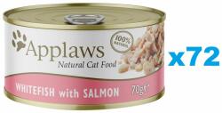 Applaws Cat Adult Whitefish with Salmon in Broth Conserve pentru pisici, cu peste alb si somon in sos 72x70g