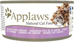 Applaws Cat Adult Mackerel with Sardine in Broth Set hrana umeda pisica, cu macrou si sardine in sos 24x70 g