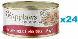 Applaws Cat Adult Chicken Breast with Duck in Broth Conserve pentru pisici adulte, cu pui si rata 24x156g