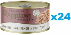 Applaws Cat Adult Tuna Fillet with Salmon in Jelly Mancare pentru pisici senioare, cu ton si somon in aspic 24x70g