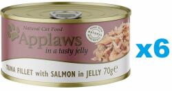 Applaws Cat Adult Tuna Fillet with Salmon in Jelly Conserve hrana pentru pisica senior, cu ton si somon in aspic 6x70g
