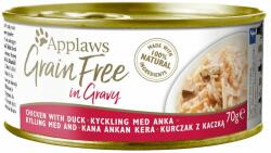 Applaws Cat Adult Grain Free in Gravy Chicken with Duck Pachet conserve pentru pisici, cu pui si rata 72x70 g