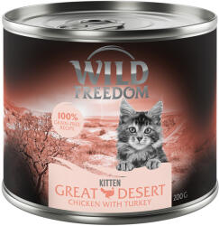 Wild Freedom 6x200g Wild Freedom Kitten "Wild Desert" - pulyka & csirke nedves macskatáp 5+1 ingyen akcióban