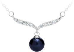 Preciosa Elegáns ezüst nyaklánc valódi fekete gyönggyel Paolina 5306 20 - vivantis