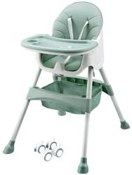 Teno 3 az 1-ben Asztali szék csecsemőknek és gyerekeknek Teno®, állítható magasságú, 5 pontos biztonsági öv, állítható és kivehető tálca, játéktároló, türkizzöld (TENO634)