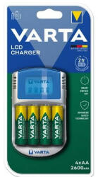  Akkumulátor töltő VARTA LCD-s + AA 4x2600 mAh + 12 V USB