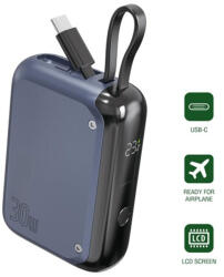 4smarts Pocket külső akkumulátor USB-C kábellel, 10000mAh, 30W, kék