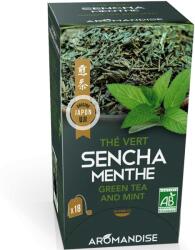 Aromandise Ceai verde Sencha cu menta bio 18 pliculete x 2g, Aromandise (ESELL-3560467100400-106555)