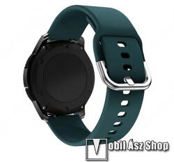 Okosóra szíj - szilikon - ZÖLD - 123mm + 85mm hosszú, 22mm széles - HUAWEI Watch GT 3 46mm / GT 3 Pro 46mm / Watch 3 46mm / Watch 3 Pro 48mm / SAMSUNG Watch3 45mm / Xiaomi Watch S2 / Amazfit GTR 4 46m