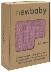  NEW BABY Bambusz kötött takaró 100x80 cm rózsaszínű