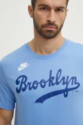 Nike pamut póló Brooklyn Dodgers férfi, nyomott mintás - kék L