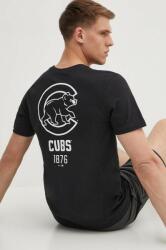 Nike pamut póló Chicago Cubs fekete, férfi, nyomott mintás - fekete L