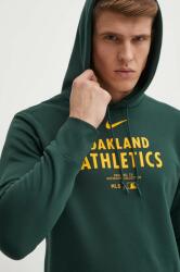 Nike felső Oakland Athletics zöld, férfi, nyomott mintás, kapucnis - zöld M