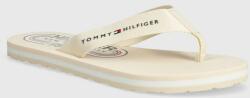 Tommy Hilfiger flip-flop GLOBAL STRIPES FLAT BEACH SANDAL bézs, női, lapos talpú, FW0FW07856 - bézs Női 37