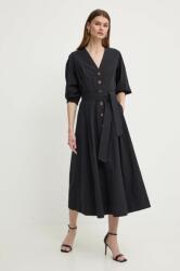TWINSET pamut ruha fekete, midi, harang alakú - fekete 36 - answear - 108 990 Ft